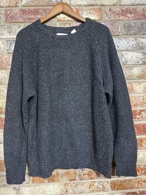 Weatherproof Vintage style Charcoal Speckled Ribbed Crewneck Sweater